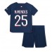 Günstige Paris Saint-Germain Nuno Mendes #25 Babykleidung Heim Fussballtrikot Kinder 2023-24 Kurzarm (+ kurze hosen)